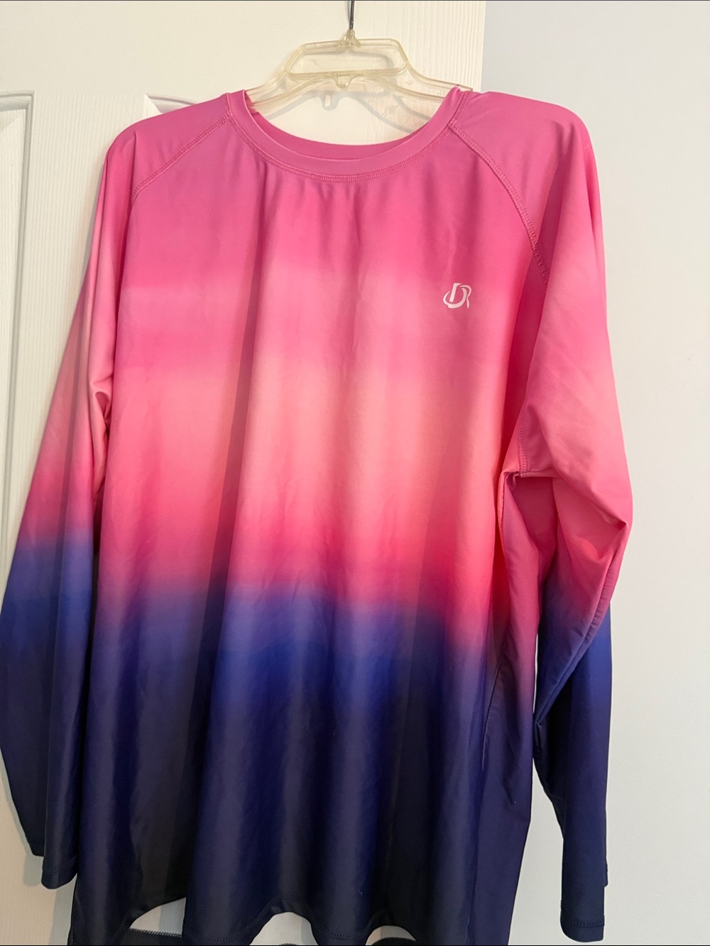 Performance Ombre Pink to Blue Kids Long-Sleeve Shirt